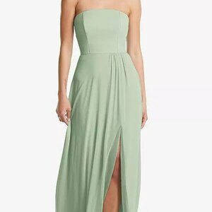 Bella Bridesmaids Lux Chiffon Strapless Gown with Slit 14 Sample